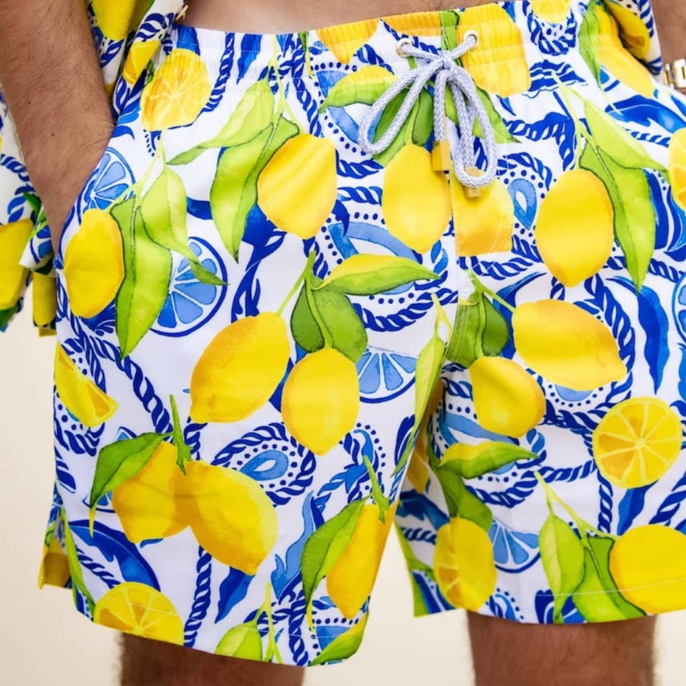 Men’s Kenny flowers lemon print swim suit